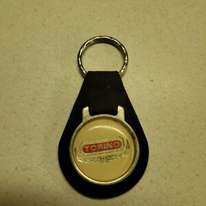 Ford Torino Keychain Black Leather Ford key chain White